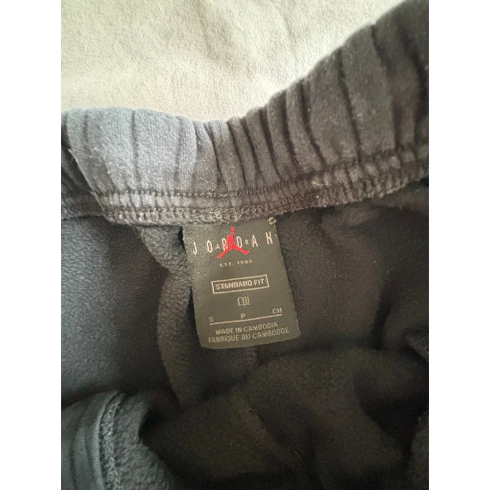 Nike Air Jordan Jumpman Sweatpants Faded Black Graphic Fleece Joggers Mens Small